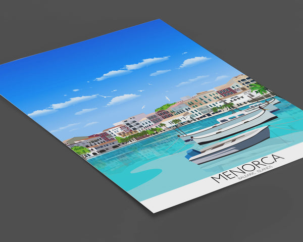 Menorca Travel Poster, Travel Print of Menorca, Balearic Islands