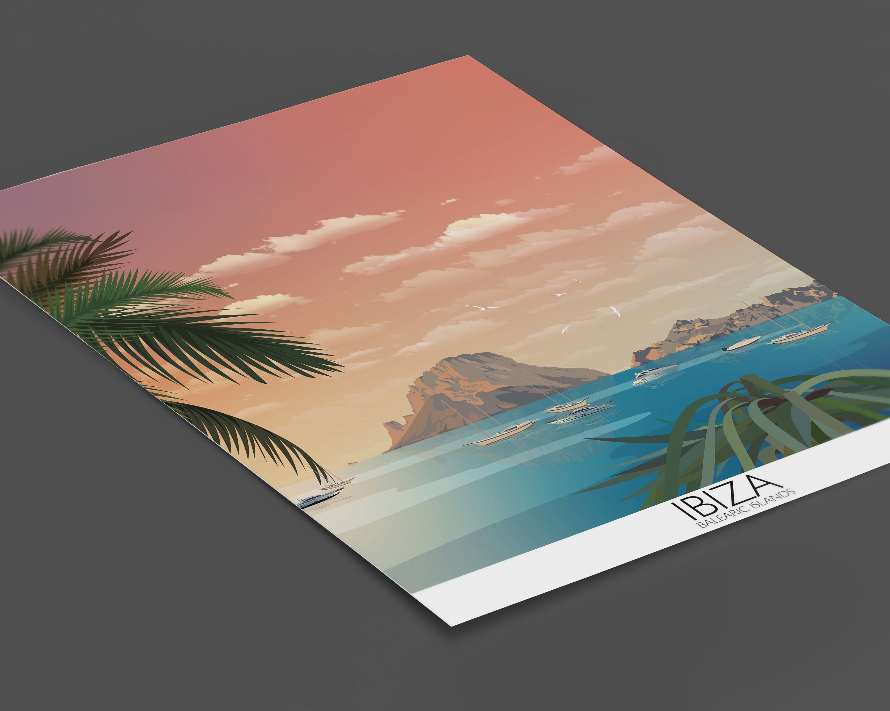Ibiza Travel Poster, Travel Print of Ibiza, Balearic Islands NQ Media Designs