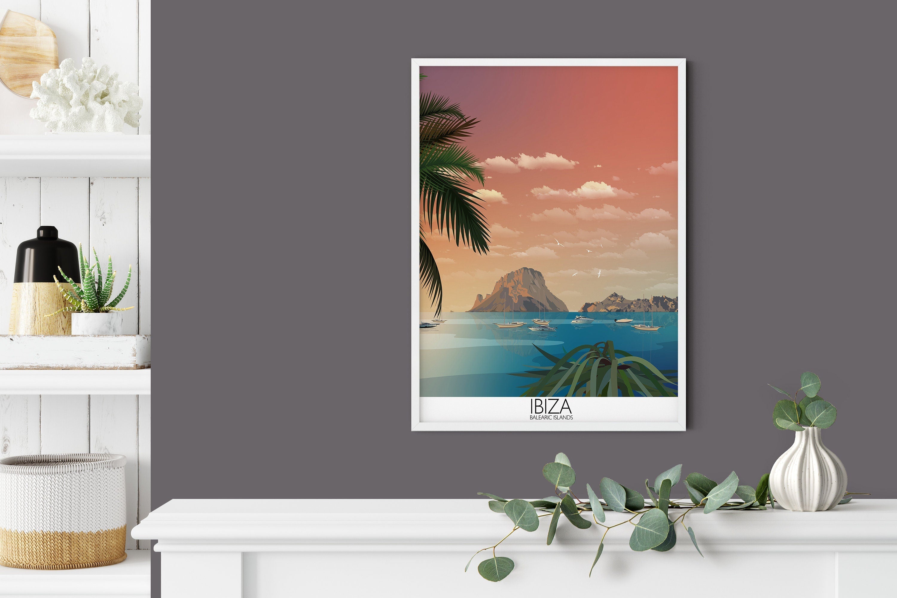 Ibiza Travel Poster, Travel Print of Ibiza, Balearic Islands NQ Media Designs