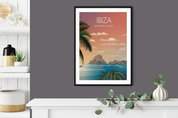 Ibiza Travel Poster, Travel Print of Ibiza, Balearic Islands