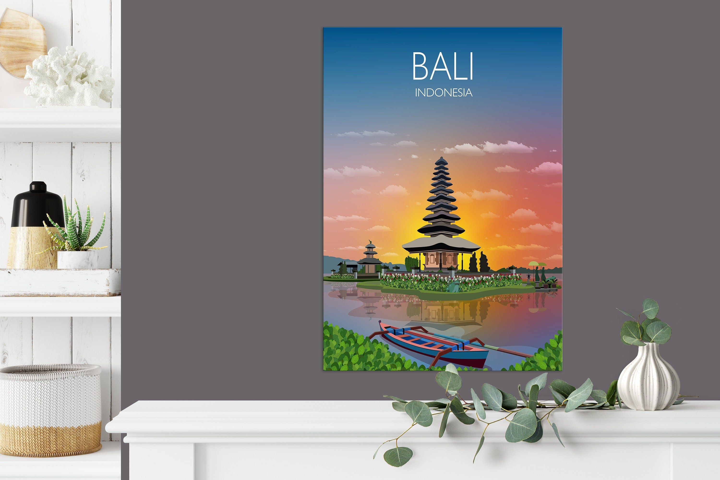 Bali Travel Poster, Travel Print of Bali, Indonesia NQ Media Designs