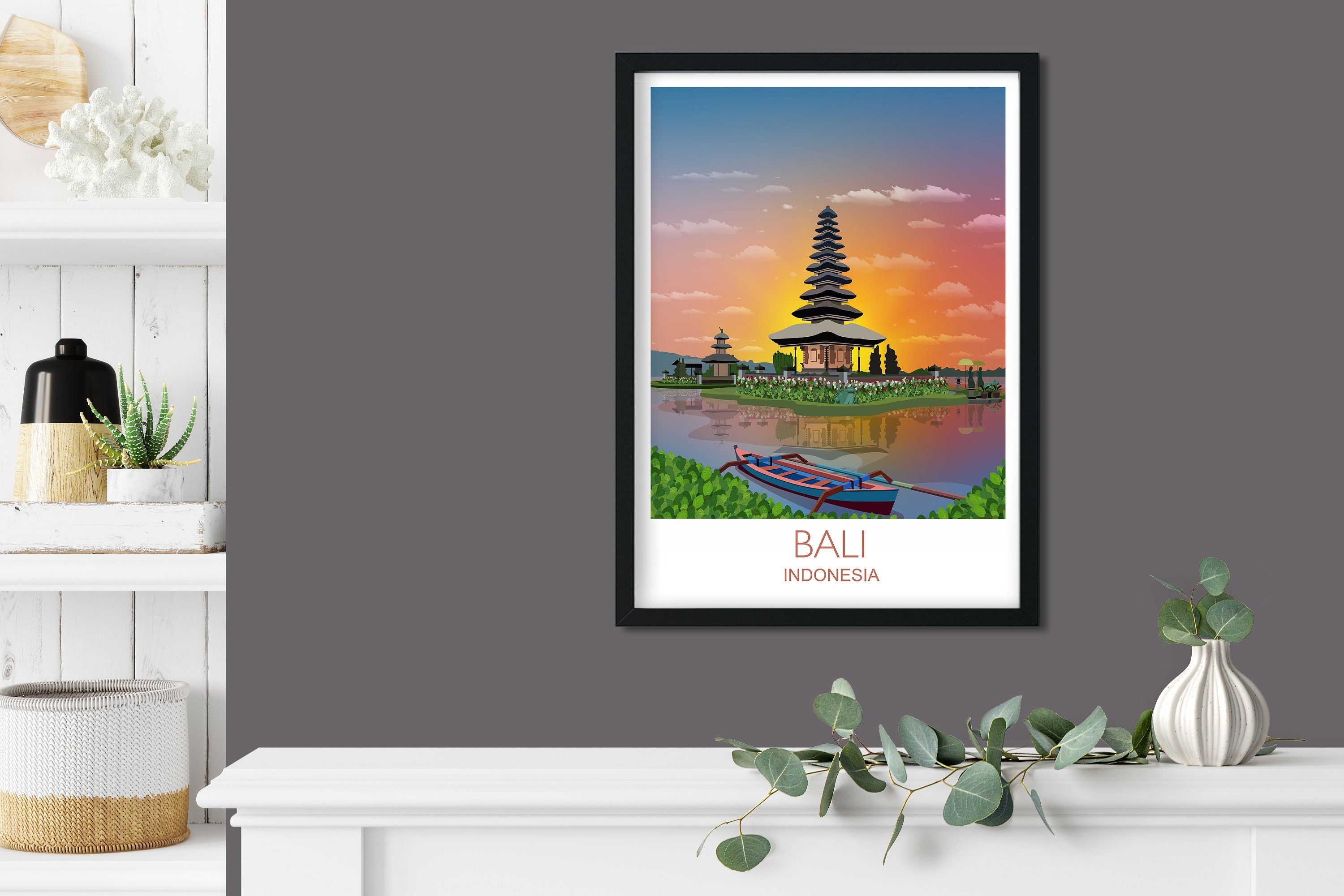 Bali Travel Print, Travel Poster of Bali, Indonesia, NQ Media Designs
