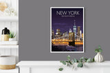 Brooklyn Bridge Travel Poster, Travel Print of New York, USA NQ Media Designs