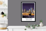 Brooklyn Bridge Travel Print, Travel Poster of Brooklyn Bridge, New York, USA, New York Travel Poster NQ Media Designs