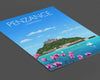 Penzance Travel Poster, Travel Print of Penzance, Cornwall, UK