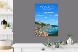 Monaco Travel Poster, Travel Print of Monaco, French Riviera NQ Media Designs