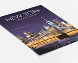 Brooklyn Bridge Travel Poster, Travel Print of New York, USA NQ Media Designs