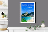 Rio De Janeiro Travel Poster, Travel Print of Rio De Janeiro, Brazil NQ Media Designs