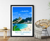 Rio De Janeiro Travel Print, Travel Poster of Rio De Janeiro, Brazil NQ Media Designs