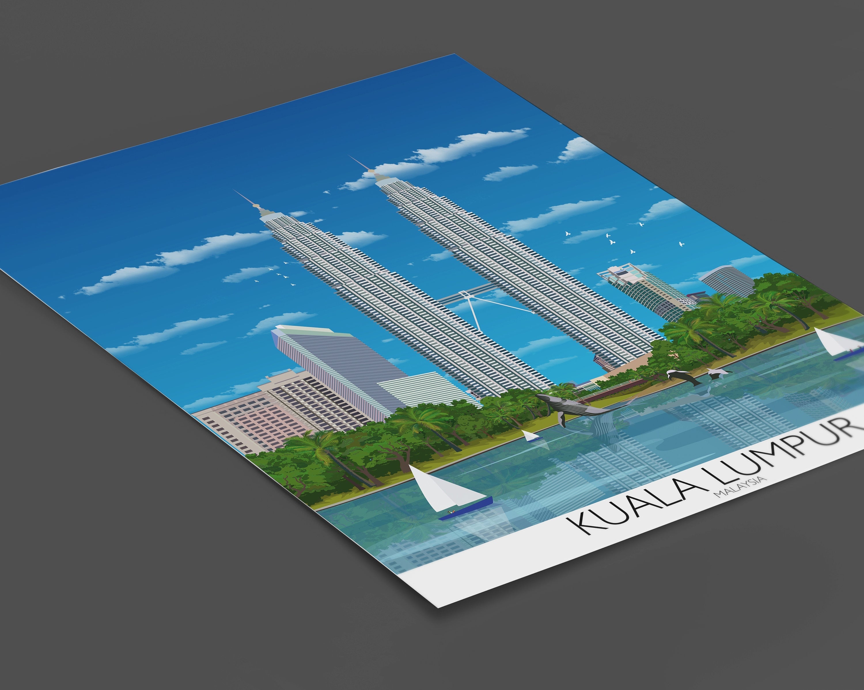 Kuala Lumpur Travel Poster, Travel Print of Kuala Lumpur, Malaysia, Travel Poster, Kuala Lumpur Print NQ Media Designs