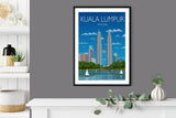 Kuala Lumpur Travel Poster, Travel Print of Kuala Lumpur, Malaysia, Travel Poster, Kuala Lumpur Print NQ Media Designs