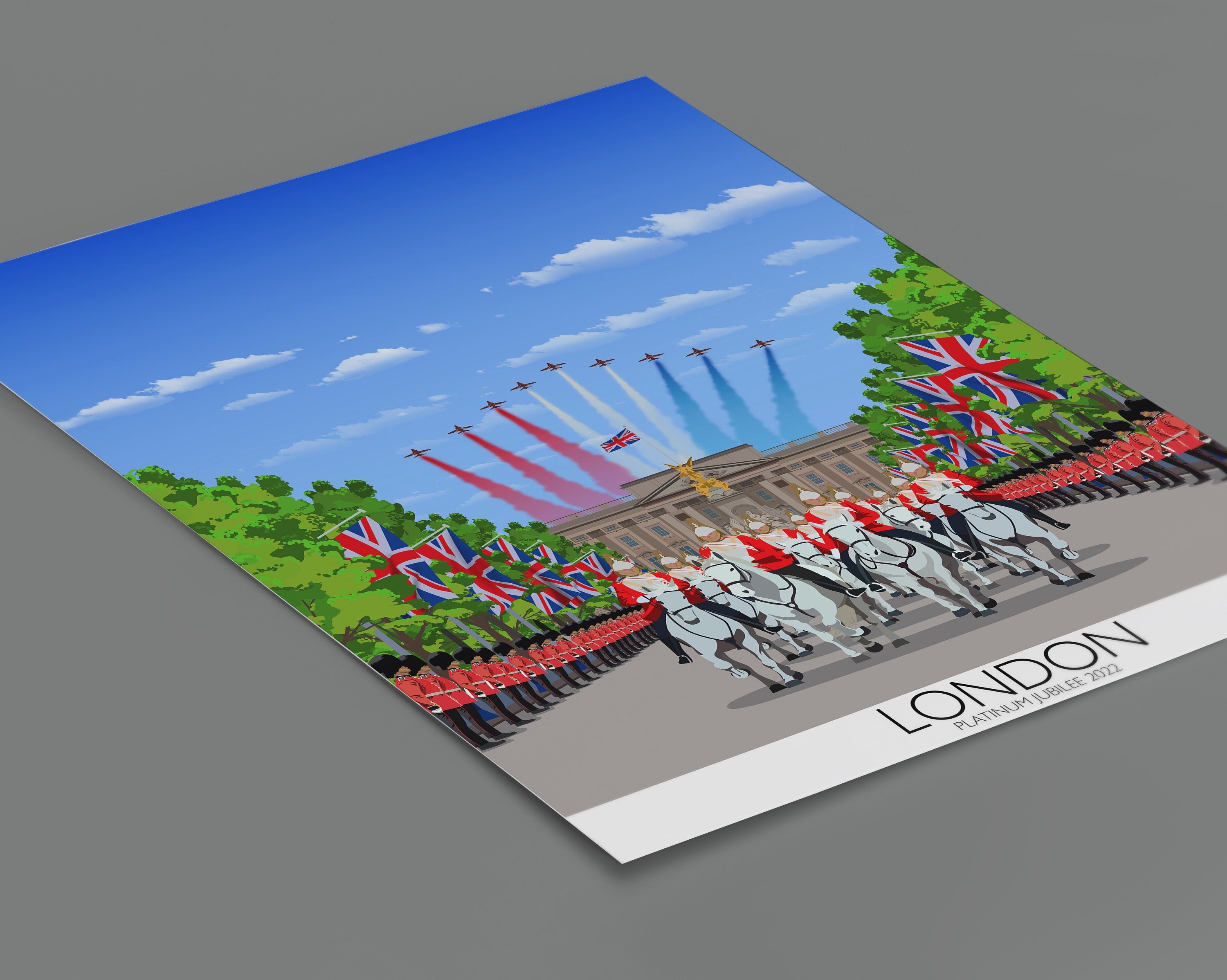 Platinum Jubilee Travel Print, London Travel Poster, City of London, UK NQ Media Designs