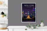 Statue of Liberty Travel Poster, Travel Print of New York, Manhattan, USA NQ Media Designs