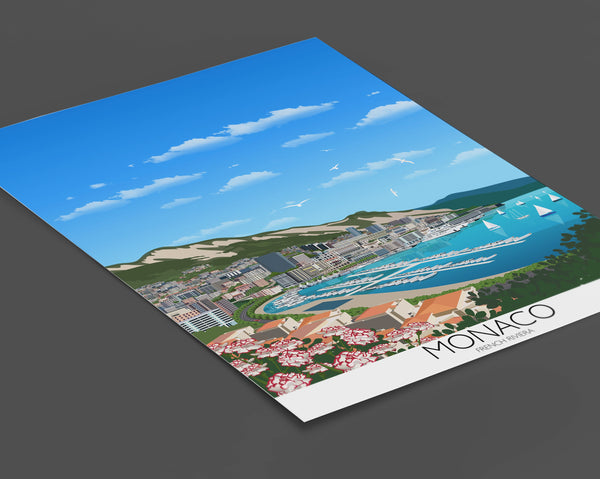 Monaco Travel Poster, Travel Print of Monaco, French Riviera