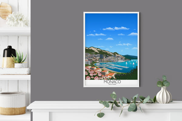 Monaco Travel Poster, Travel Print of Monaco, French Riviera