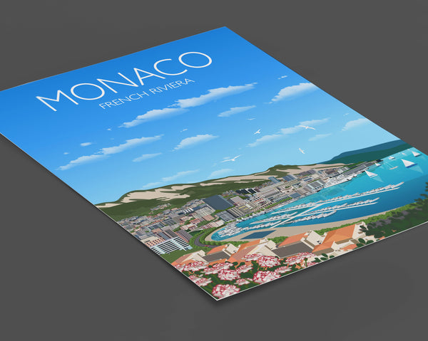 Monaco Travel Poster, Travel Print of Monaco, French Riviera