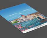 Budapest Travel Poster, Budapest Travel Print, Hungary NQ Media Designs