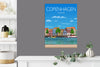 Copenhagen Travel Poster , Travel Print of Copenhagen, City of Copenhagen, Denmark, Denmark Travel Poster, Copenhagen Cityscape