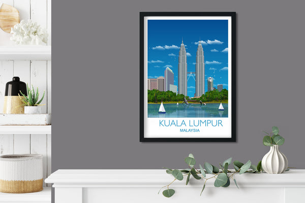 Kuala Lumpur Travel Print, Travel Poster of Kuala Lumpur, Kuala Lumpur Travel Poster, Malaysia