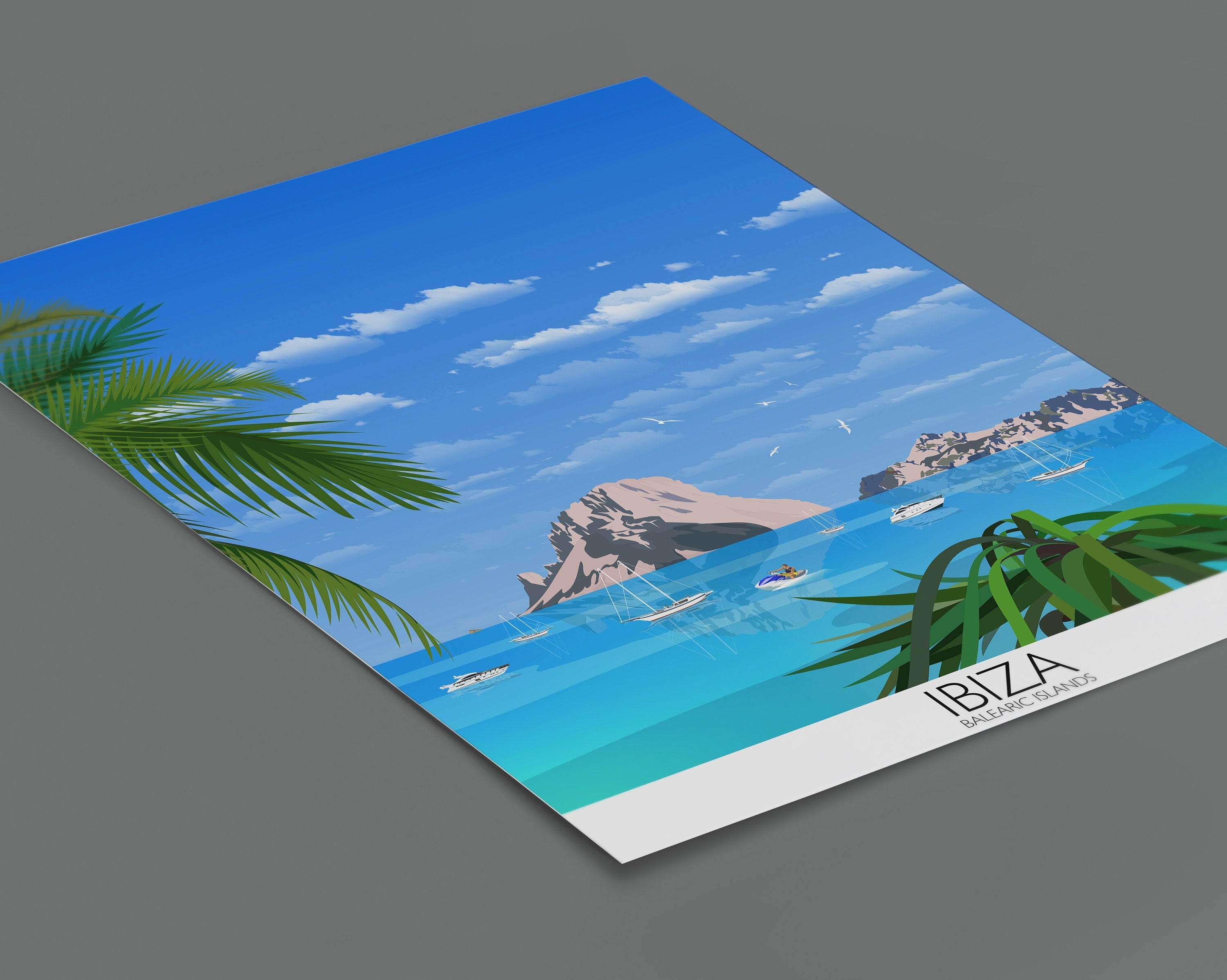 Ibiza Travel Poster, Travel Print of Ibiza, Balearic Islands NQ Media Designs