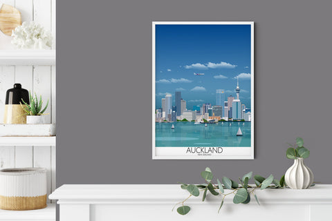 Auckland Travel Poster, Travel Print of Auckland, New Zealand