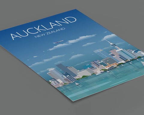 Auckland Travel Poster, Travel Print of Auckland, New Zealand
