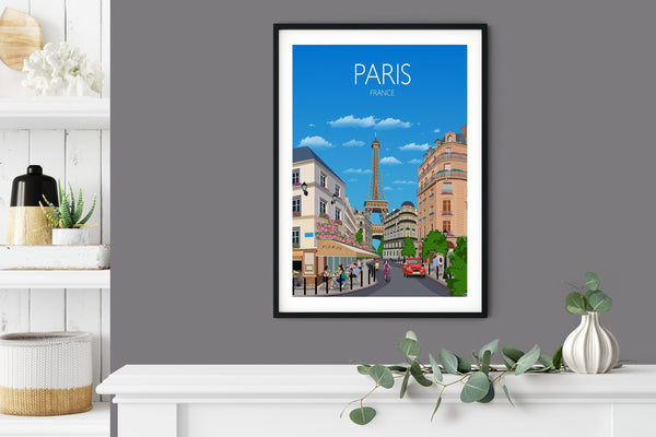 Paris Travel Poster, Travel Print of Paris, City of Paris, France