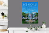 Los Angeles Travel Poster , Travel Print of Los Angeles, City of Los Angeles, California USA, USA Travel Poster, Los Angeles Cityscape NQ Media Designs