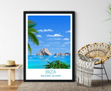 Ibiza Travel Print, Travel Poster of Ibiza, Balearic Islands, Travel Poster, Ibiza Print NQ Media Designs