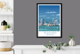 Auckland Travel Print, Travel Poster of Auckland, New Zealand NQ Media Designs