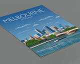 Melbourne Travel Poster, Travel Print of Melbourne, City of Melbourne, Victoria, Australia NQ Media Designs