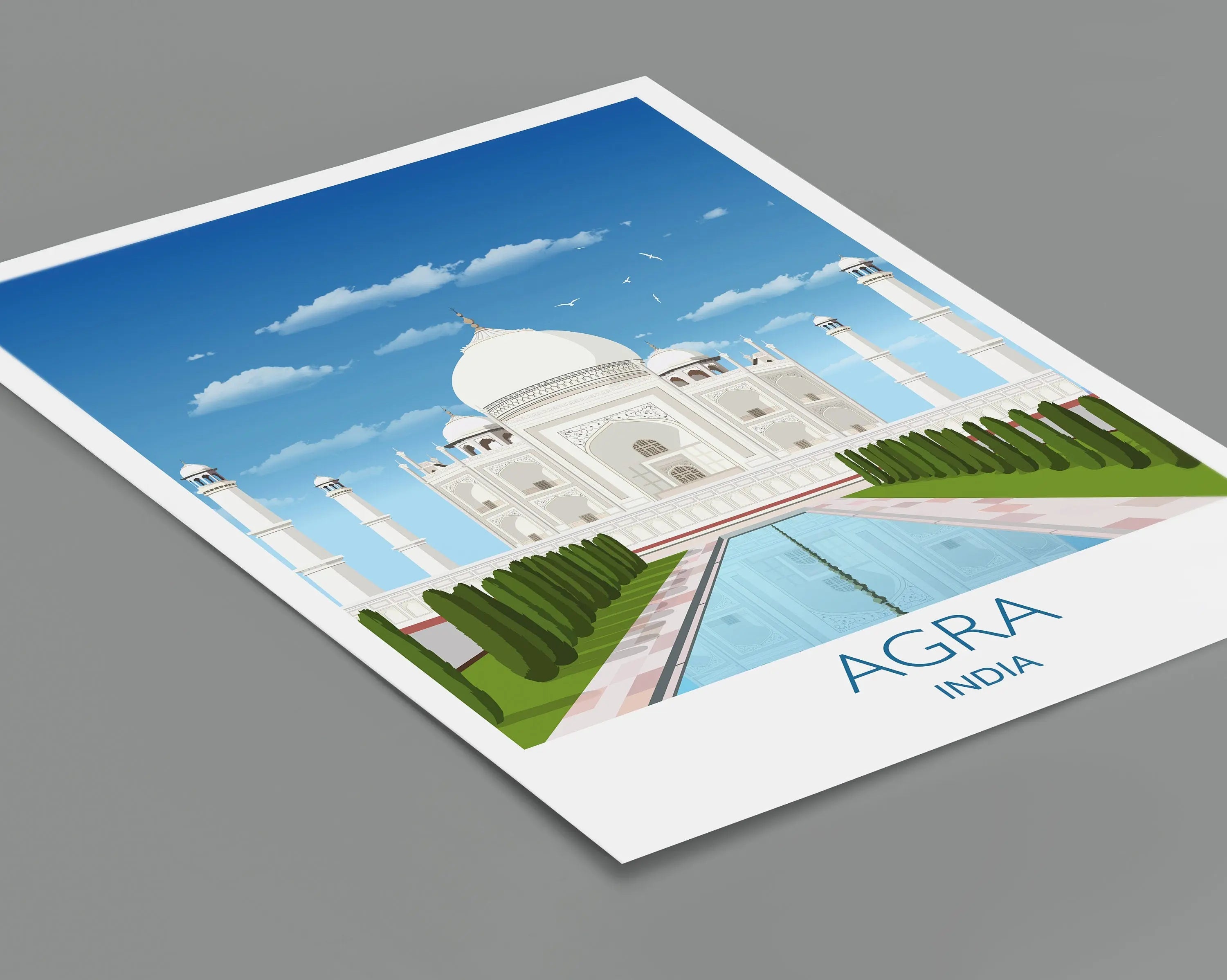 Taj Mahal Travel Print, Taj Mahal Poster, Agra, India NQ Media Designs