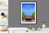 Queen Elizabeth IIMemorial Print, London Travel Poster, Buckingham Palace, City of London, UK, Limited Edition Print NQ Media Designs