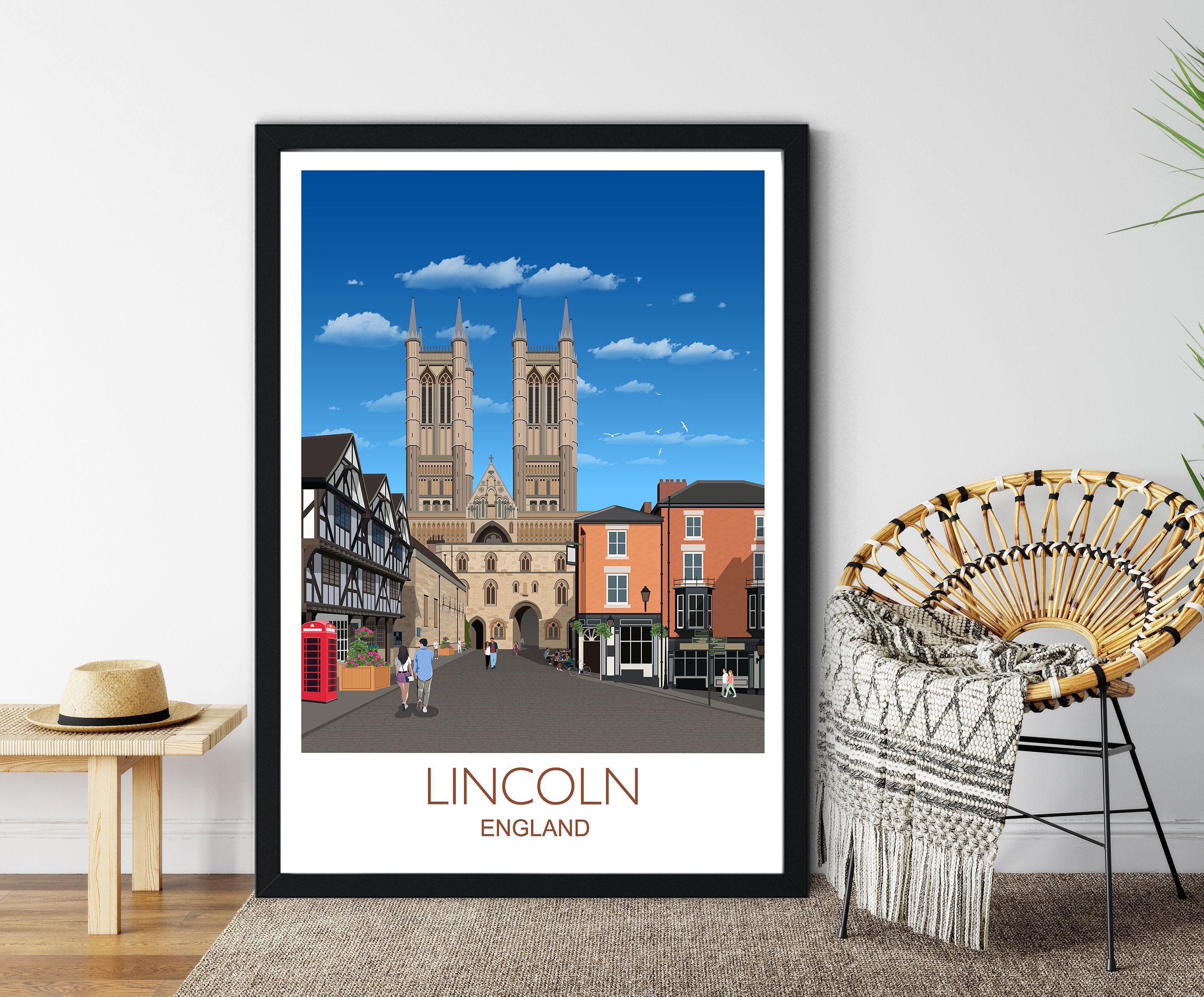 Lincoln Travel Poster, Travel Print of Lincoln, Lincoln, England, UK NQ Media Designs