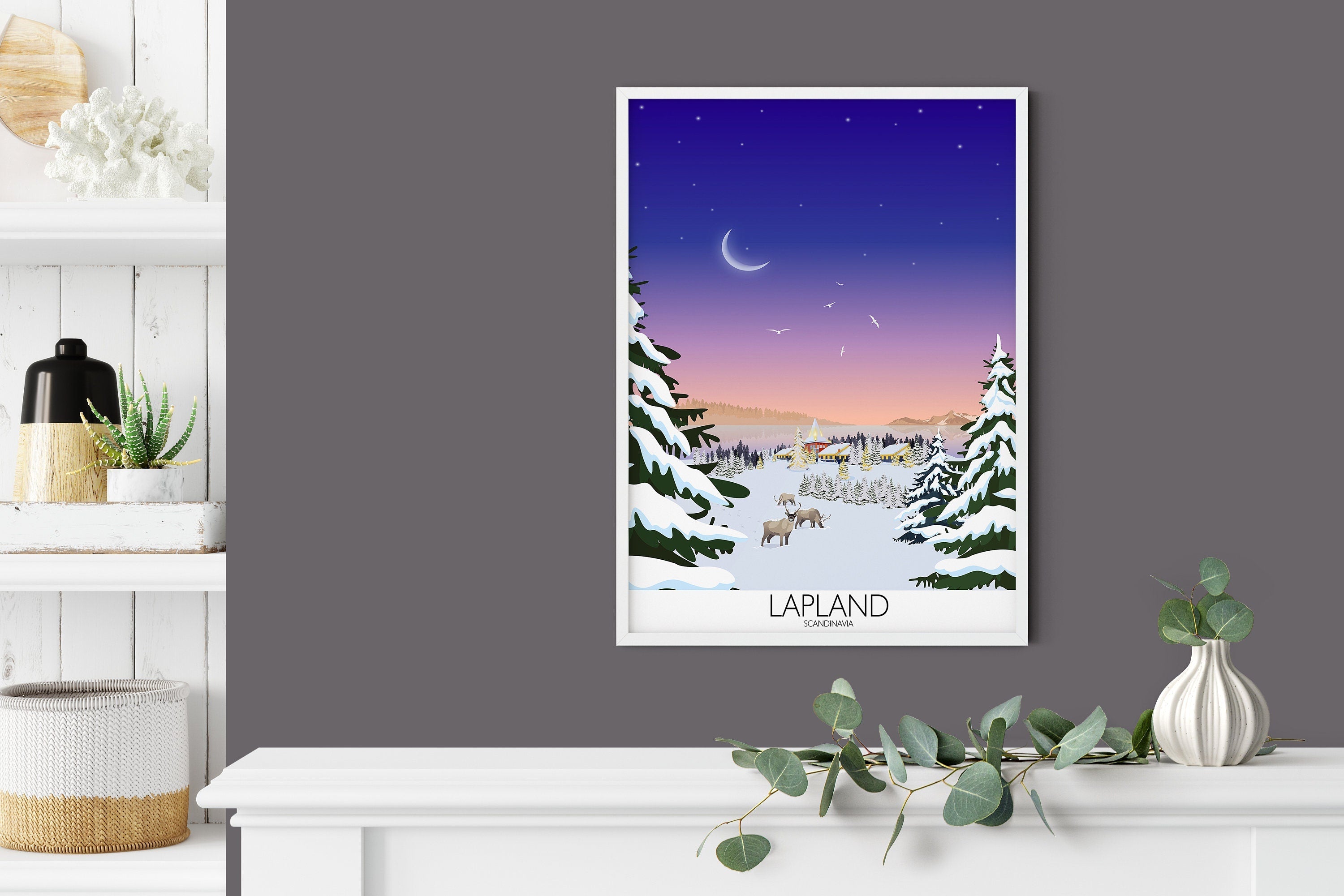 Lapland Travel Print, Lapland Travel Poster NQ Media Designs