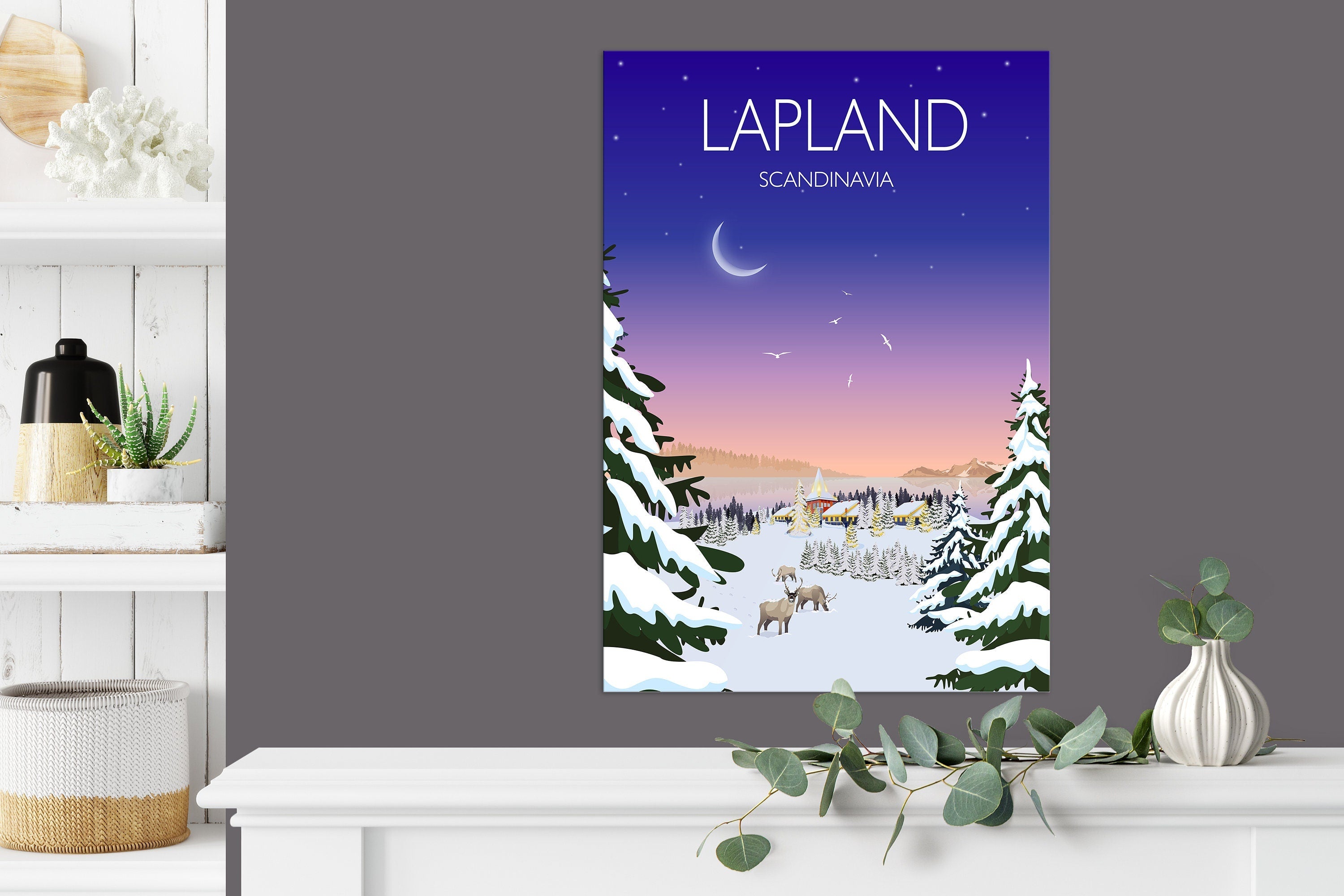Lapland Travel Print, Lapland Travel Poster NQ Media Designs