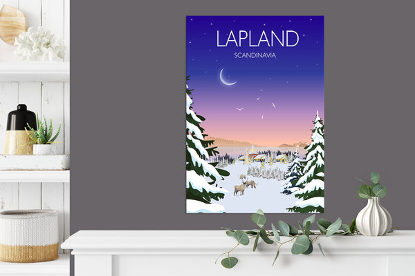 Lapland Travel Print, Lapland Travel Poster