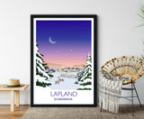 Lapland Travel Poster, Lapland Travel Print NQ Media Designs