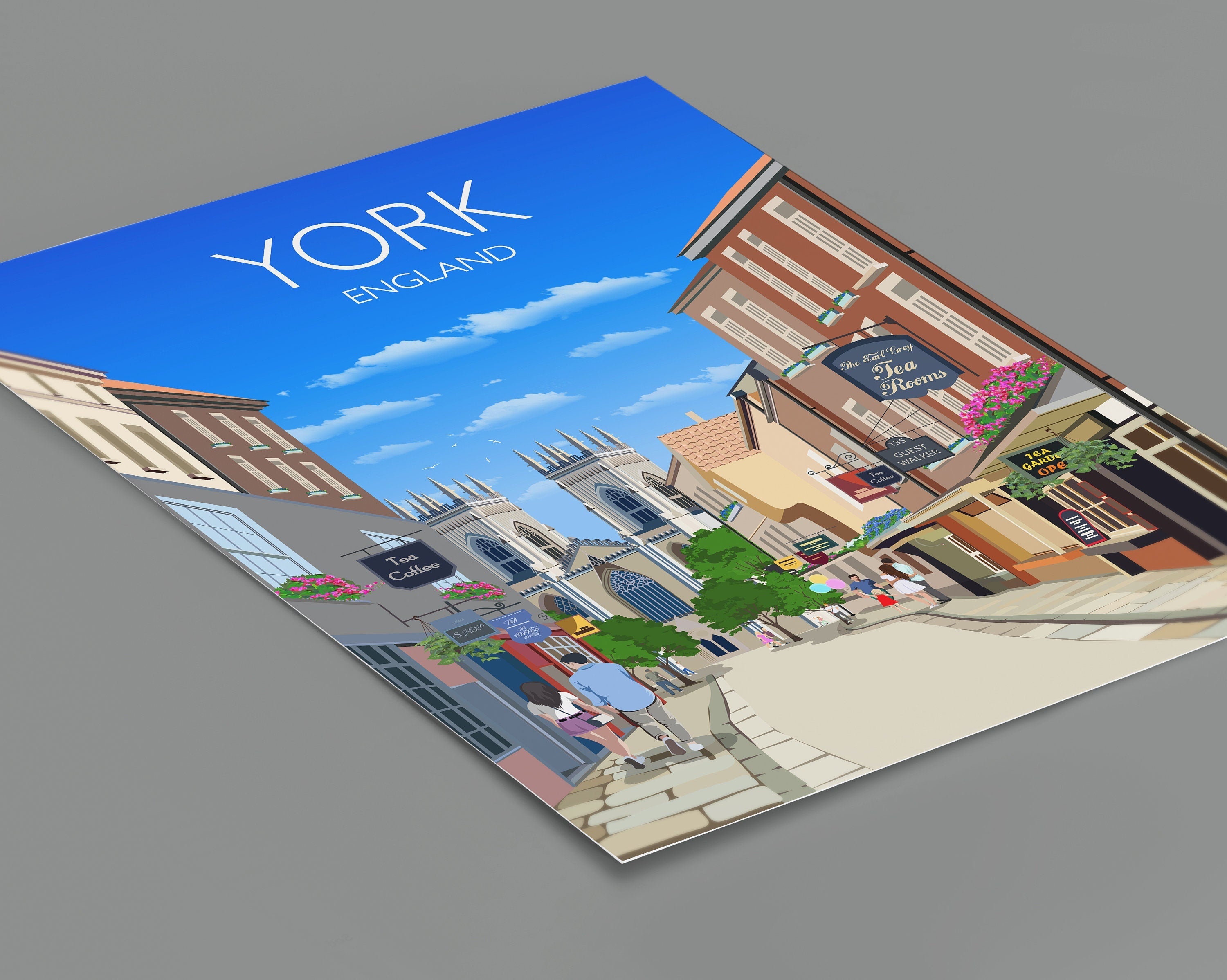 York Travel Print, York Poster, York, England, UK Travel Poster NQ Media Designs