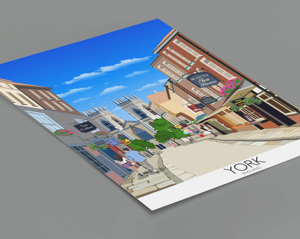 York Travel Print, York Poster, York, England, UK Travel Poster