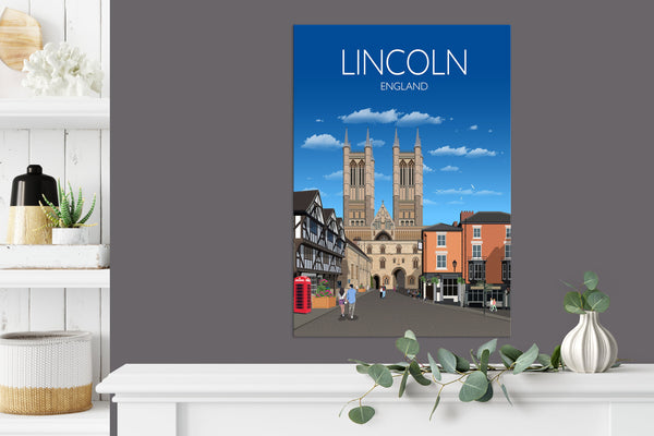 Lincoln Travel Print, Lincoln Travel Poster, Lincoln, England