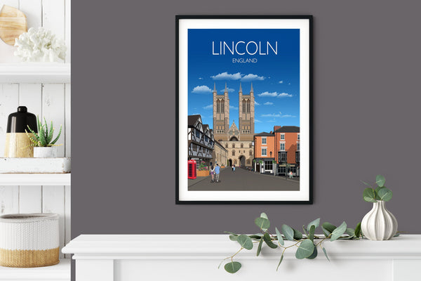 Lincoln Travel Print, Lincoln Travel Poster, Lincoln, England