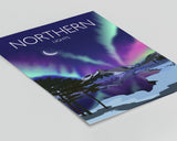 Northern Lights Travel Poster, Aurora Borealis Travel Print NQ Media Designs