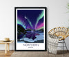 Northern Lights Travel Poster, Aurora Borealis Travel Print,
