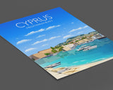 Cyprus Travel Poster, Travel Print of Cyprus, Mediterranean Sea NQ Media Designs