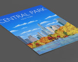 Central Park Travel Poster, New York, Travel Print of Central Park, City of New York, USA NQ Media Designs