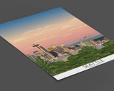 Seattle Travel Poster, Travel Print of Seattle, City of Seattle, USA NQ Media Designs