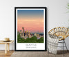 Seattle Travel Poster, Travel Print of Seattle, City of Seattle, USA