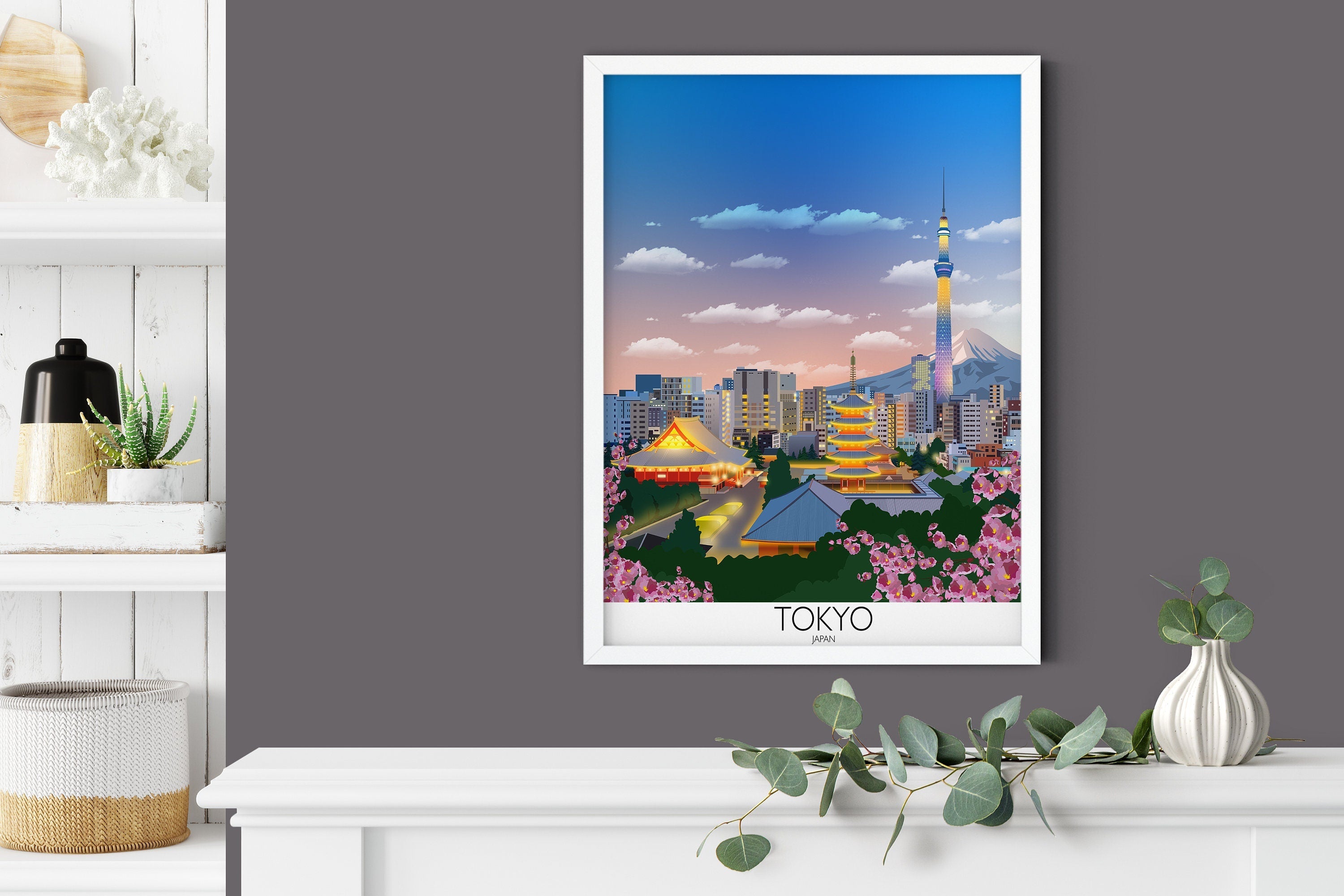 Tokyo Travel Poster, Travel Print of Tokyo, City of Tokyo, Japan NQ Media Designs