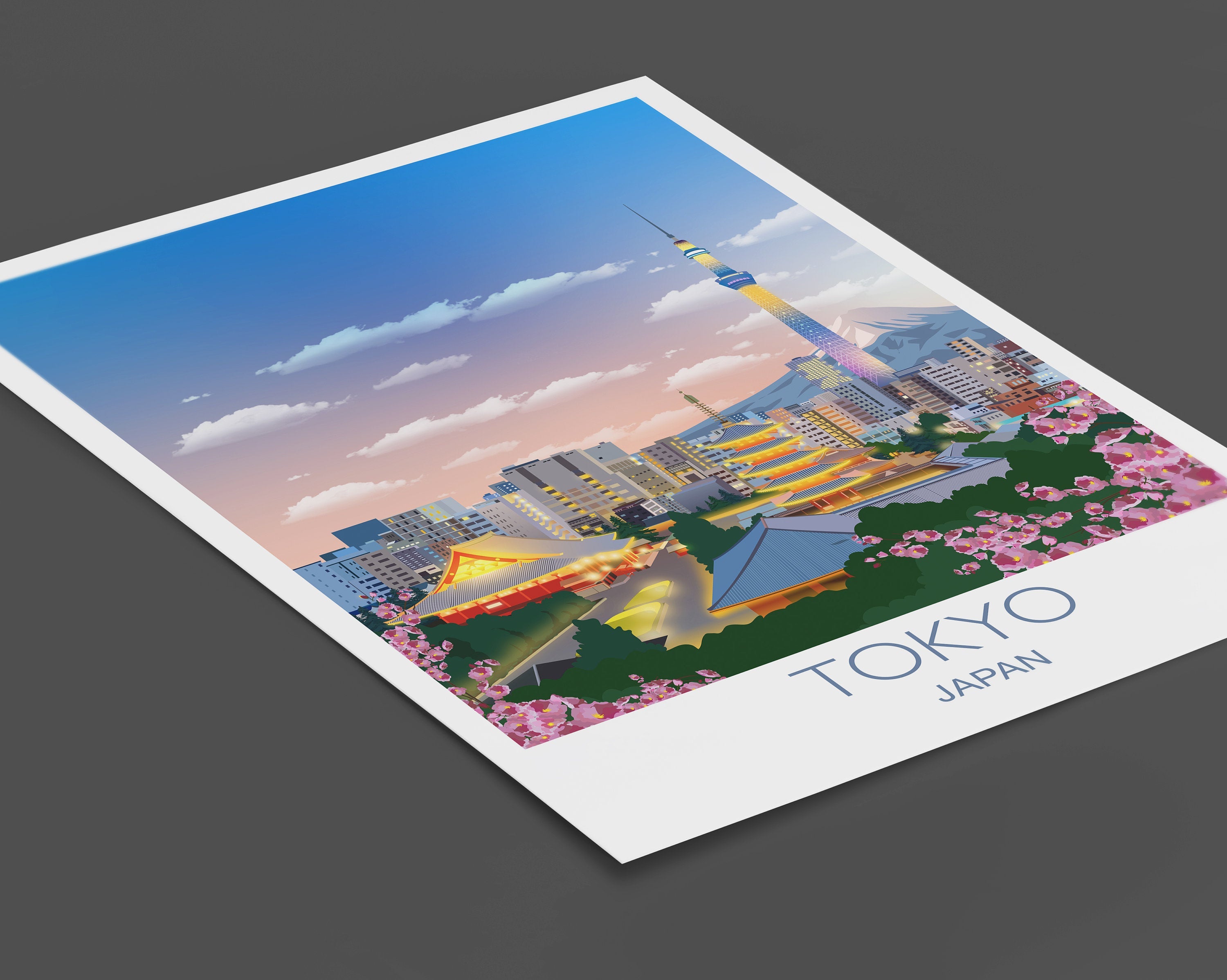 Tokyo Travel Poster, Travel Print of Tokyo, City of Tokyo, Japan NQ Media Designs